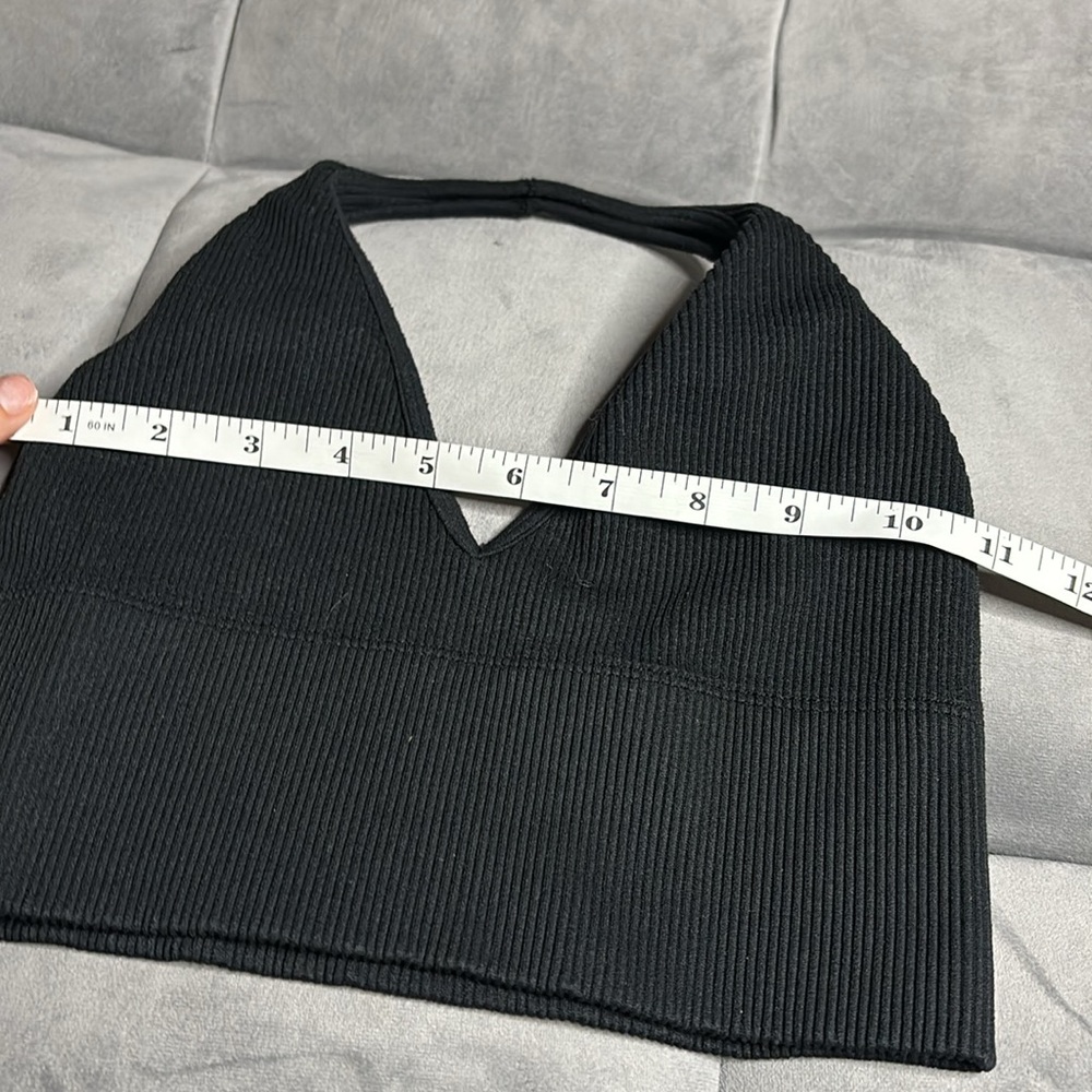 Black Ribbed Halter Bralette - Picture 4 of 4